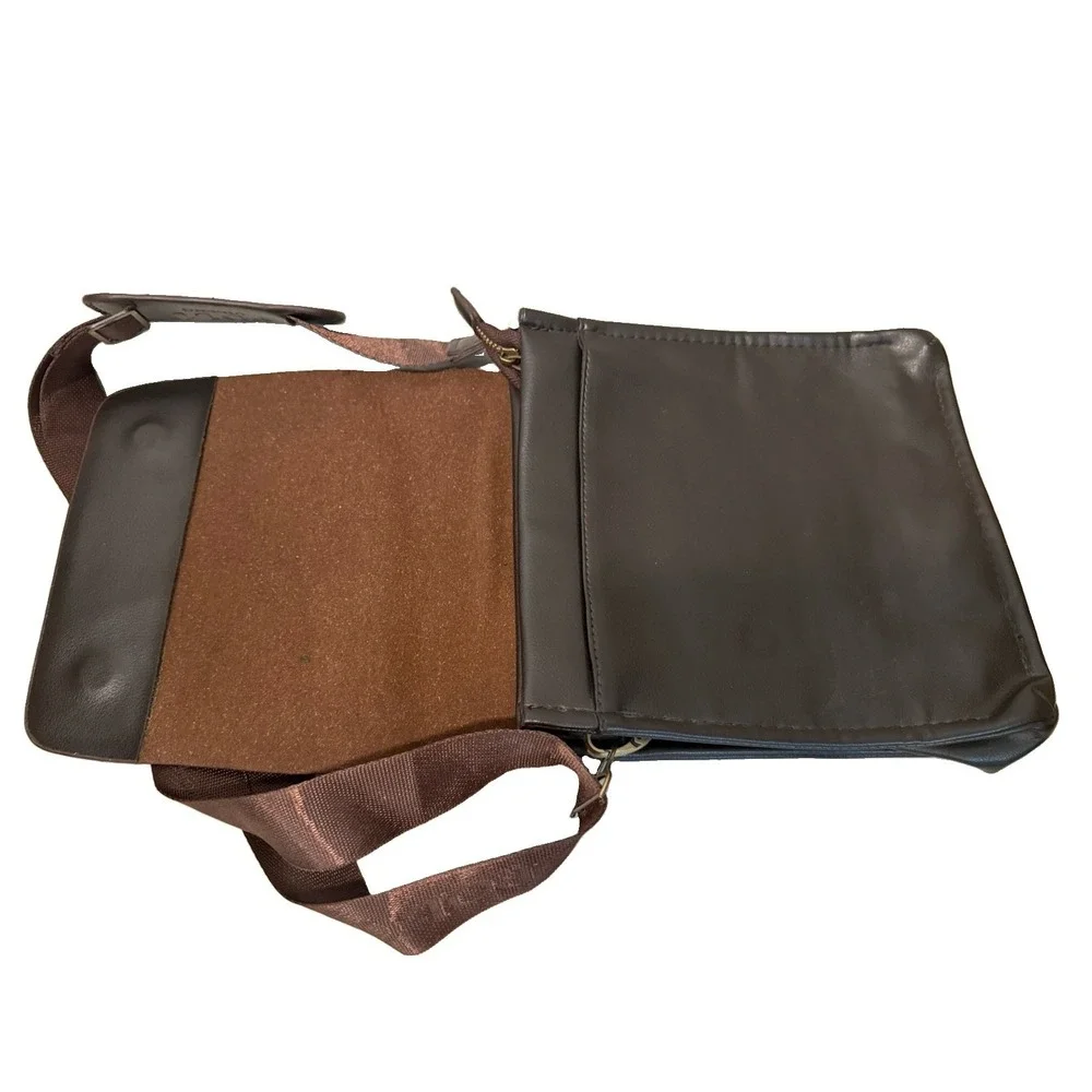Polo Videng Leather Messenger Bag Men Shoulder Sling Crossbody Flap Briefcase